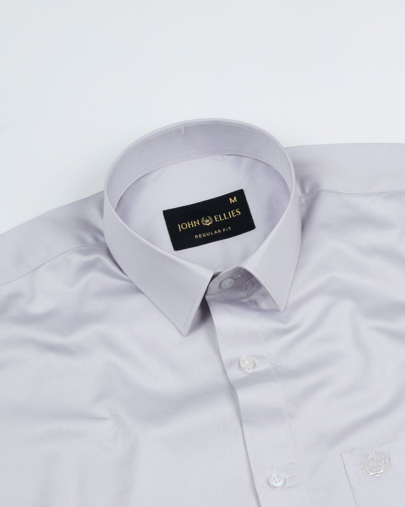 Jexari Silver Plain Giza Cotton Shirt - John Ellies
