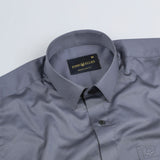 Jexari Charcoal Grey Plain Giza Cotton Shirt - John Ellies