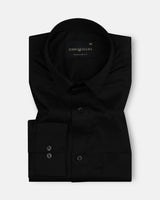 Jexari Black Plain Giza Cotton Shirt