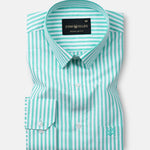 Pristine Lime Stripe Oxford Cotton Shirt - John Ellies