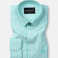 Pristine Lime Stripe Oxford Cotton Shirt - John Ellies