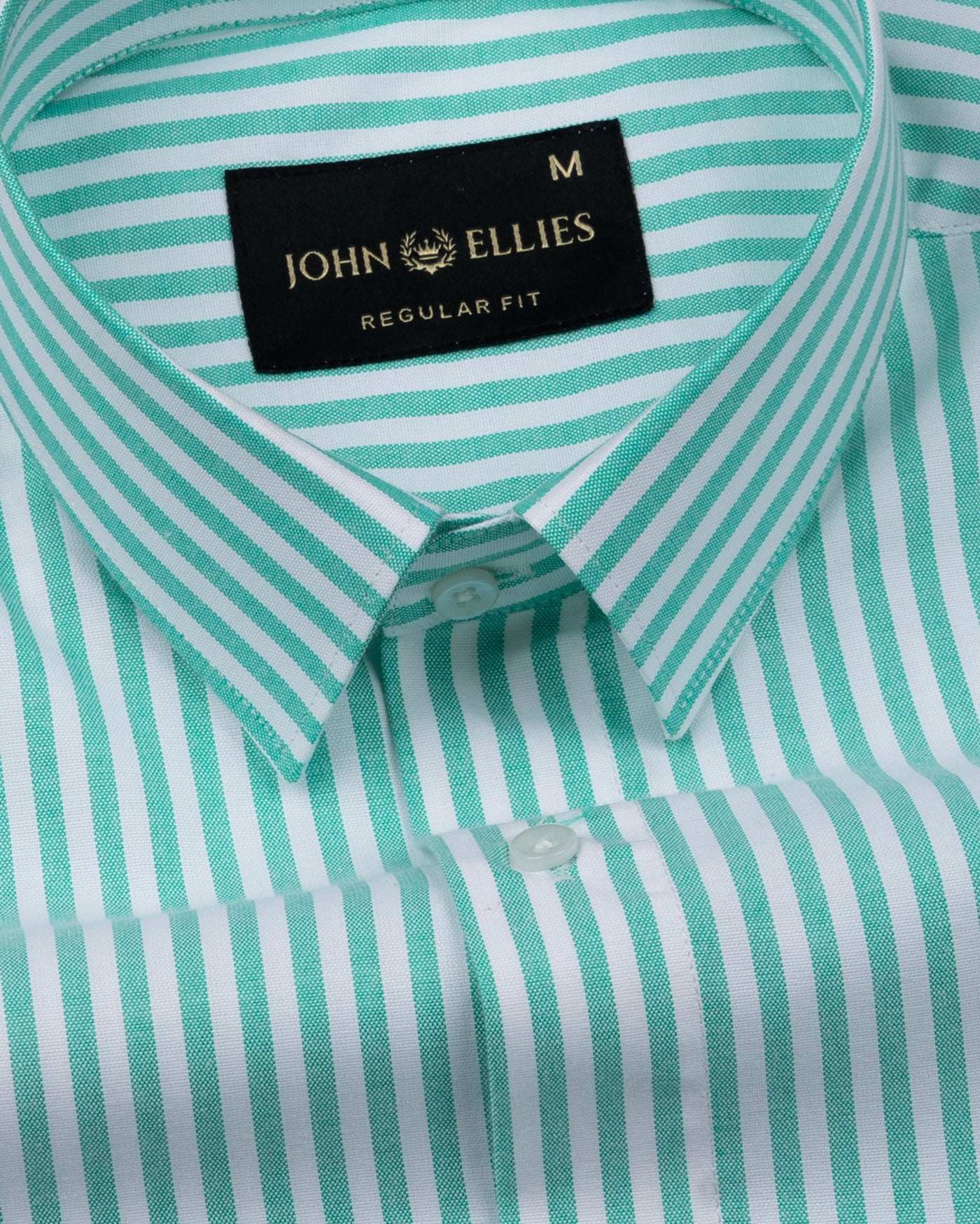 Pristine Lime Stripe Oxford Cotton Shirt - John Ellies