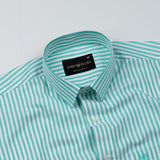 Pristine Lime Stripe Oxford Cotton Shirt - John Ellies