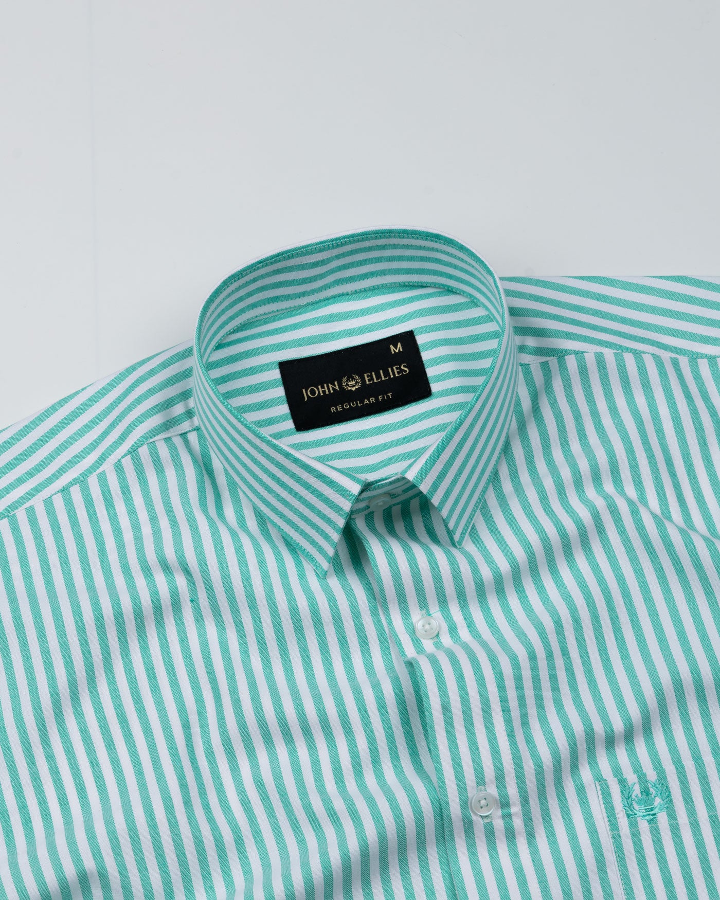 Pristine Lime Stripe Oxford Cotton Shirt - John Ellies