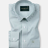 Pristine Green Stripe Oxford Cotton Shirt - John Ellies