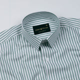 Pristine Green Stripe Oxford Cotton Shirt - John Ellies