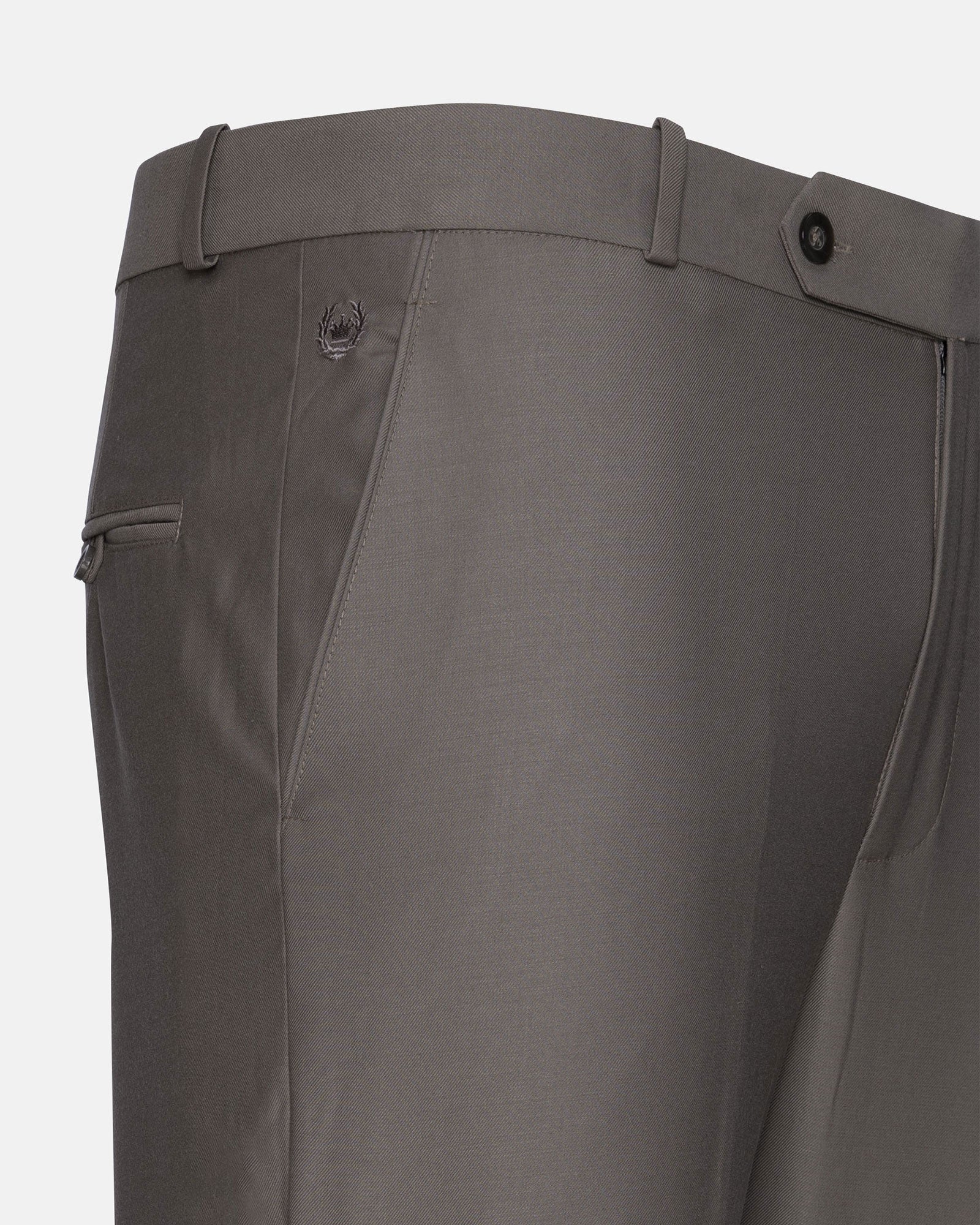 Madls Khaki Plain Formal Cotton Pant - John Ellies