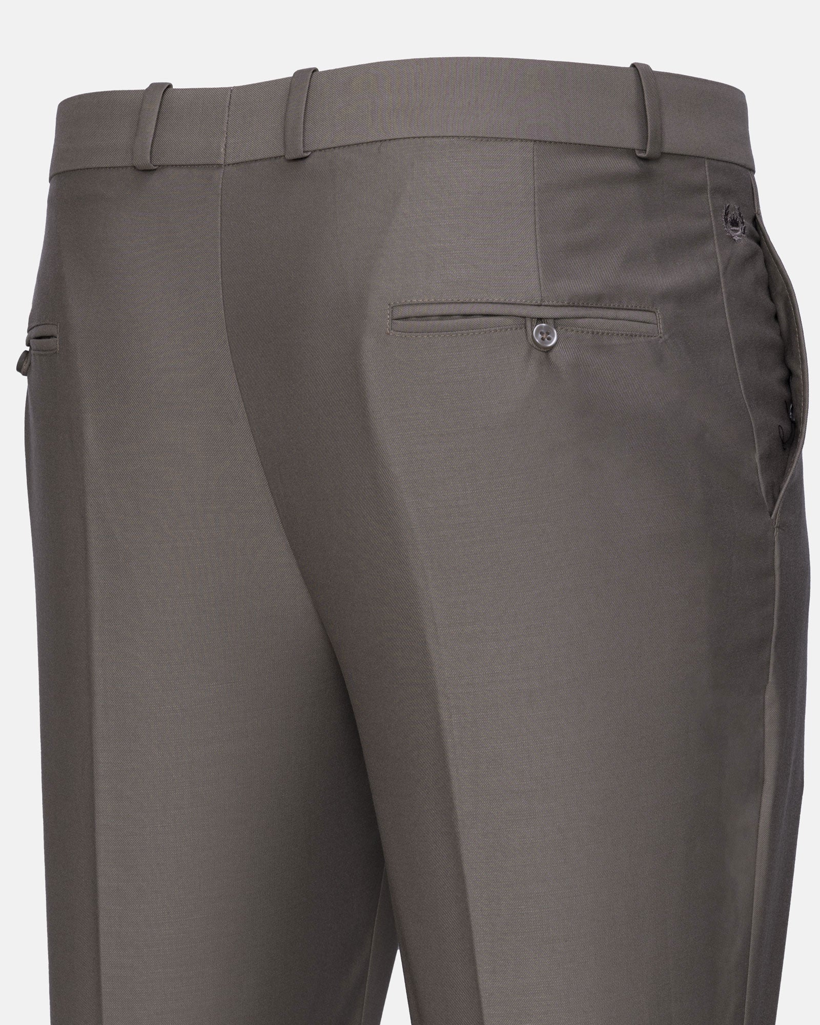 Madls Khaki Plain Formal Cotton Pant - John Ellies