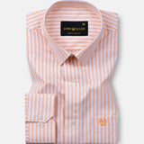 Pristine Orange Stripe Oxford Cotton Shirt - John Ellies