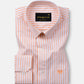 Pristine Orange Stripe Oxford Cotton Shirt - John Ellies
