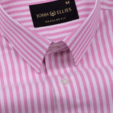 Pristine Pink Stripe Oxford Cotton Shirt - John Ellies