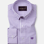 Pristine Purple Stripe Oxford Cotton Shirt - John Ellies