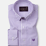 Pristine Purple Stripe Oxford Cotton Shirt - John Ellies