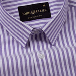Pristine Purple Stripe Oxford Cotton Shirt - John Ellies