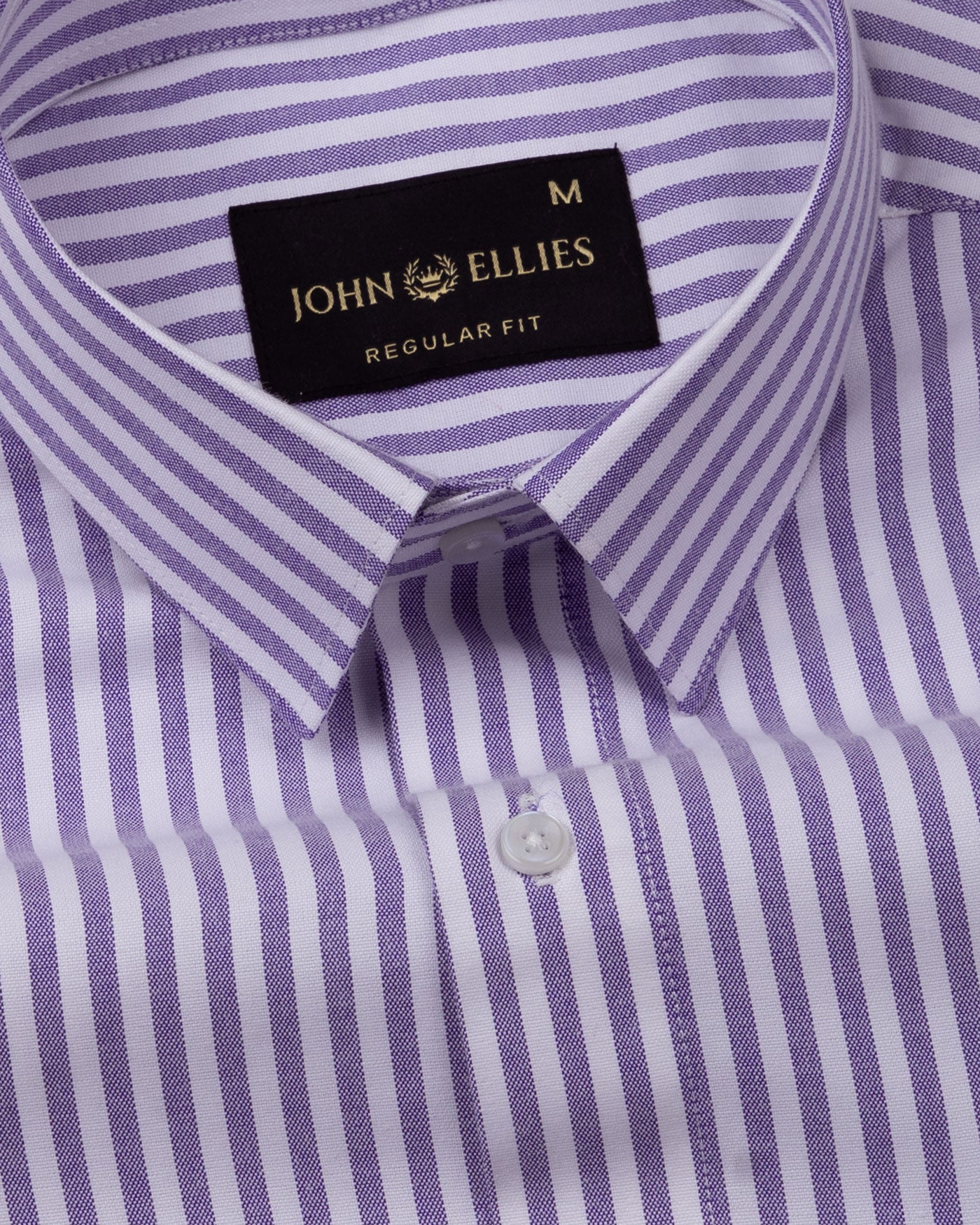 Pristine Purple Stripe Oxford Cotton Shirt - John Ellies