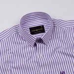Pristine Purple Stripe Oxford Cotton Shirt - John Ellies