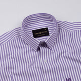 Pristine Purple Stripe Oxford Cotton Shirt - John Ellies