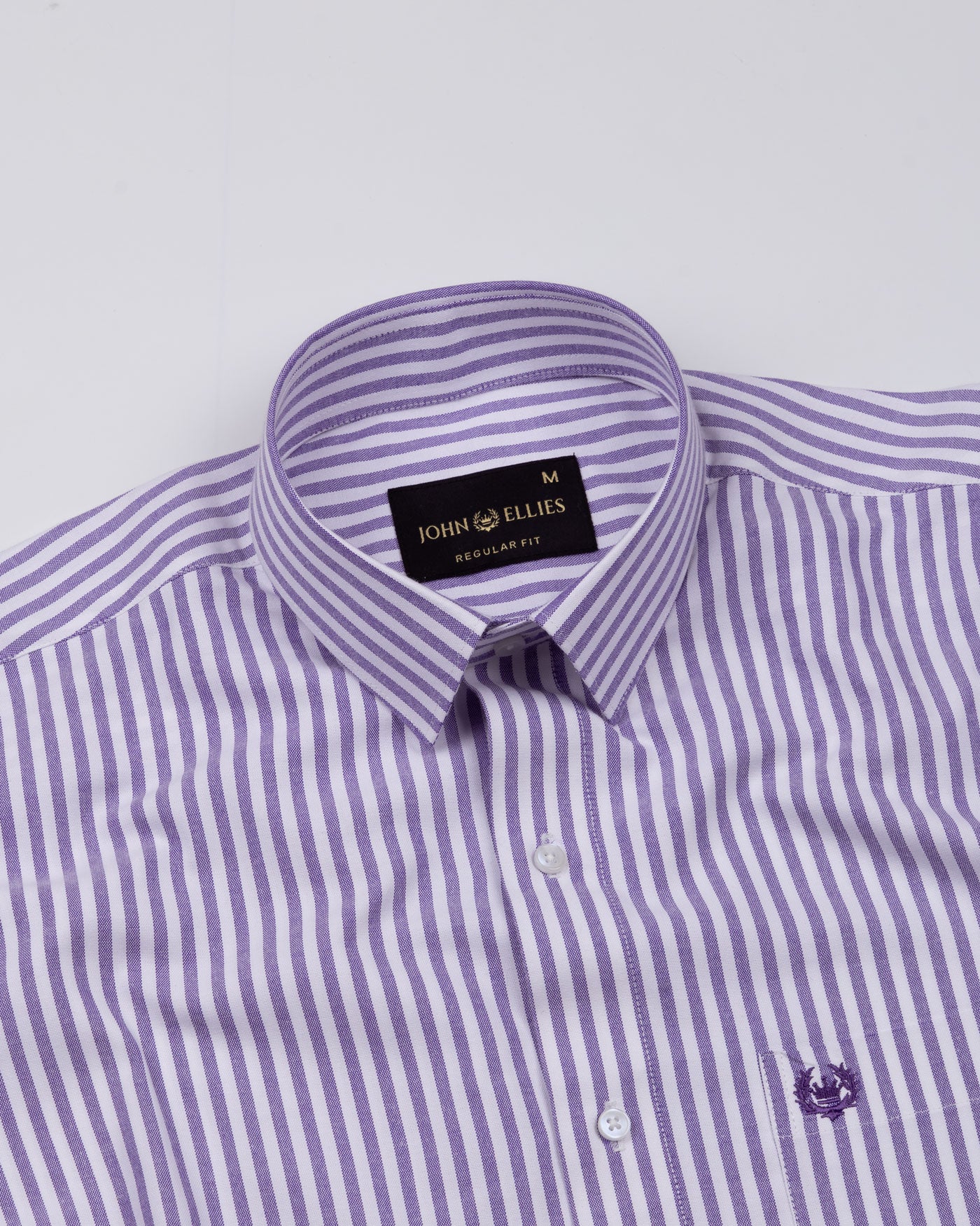 Pristine Purple Stripe Oxford Cotton Shirt - John Ellies
