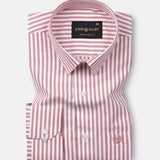 Pristine Red Stripe Oxford Cotton Shirt - John Ellies