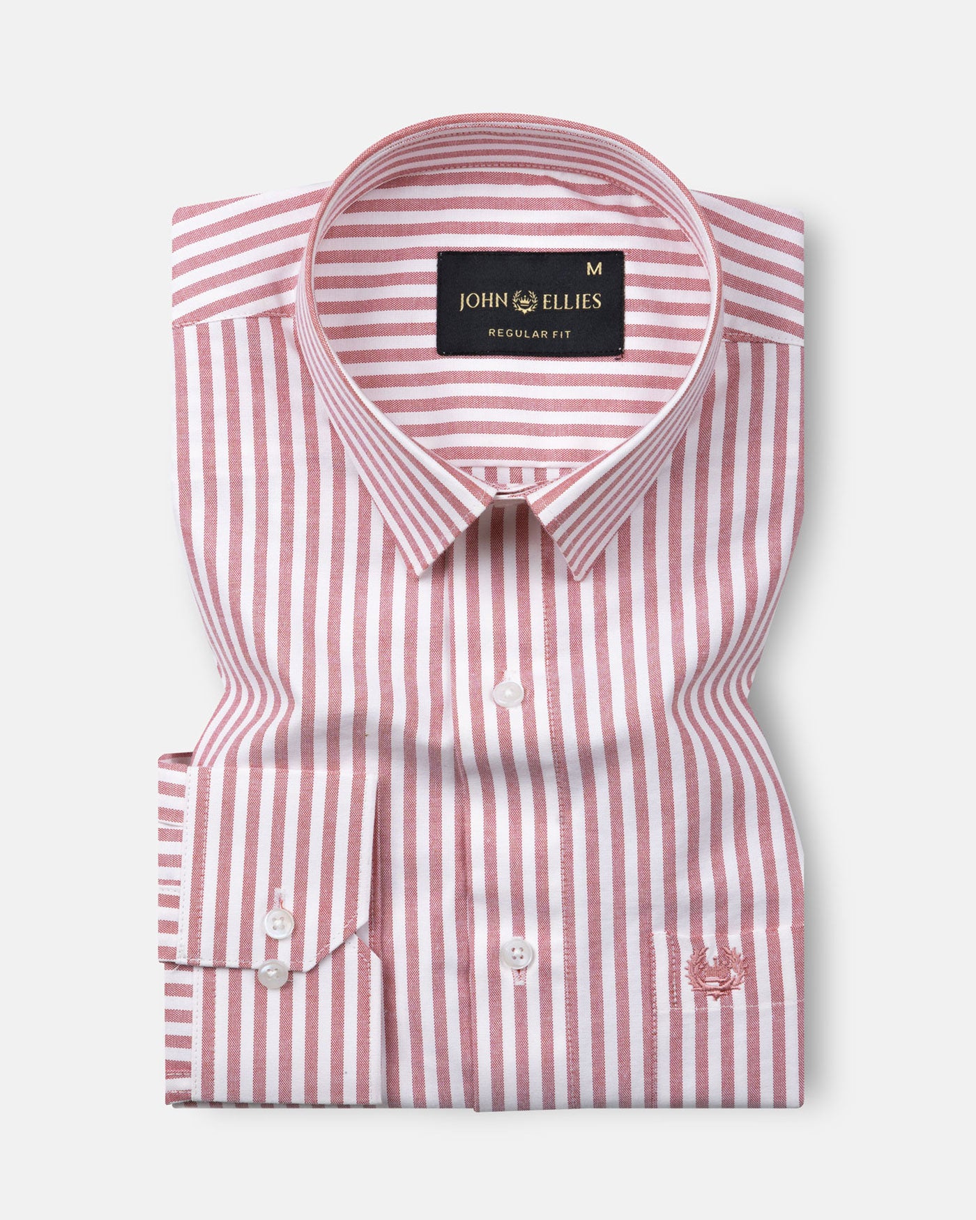 Pristine Red Stripe Oxford Cotton Shirt - John Ellies