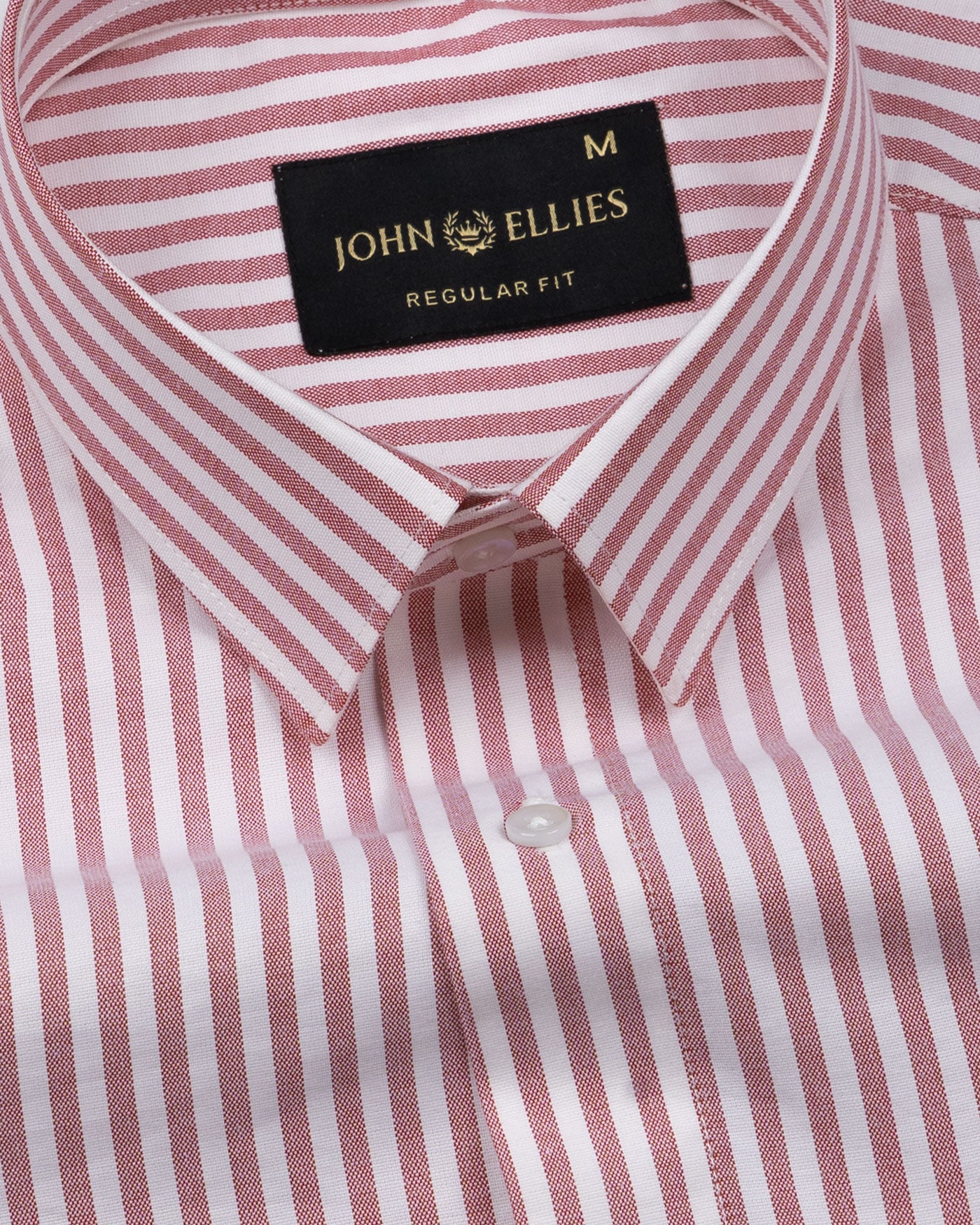 Pristine Red Stripe Oxford Cotton Shirt - John Ellies