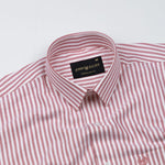 Pristine Red Stripe Oxford Cotton Shirt - John Ellies