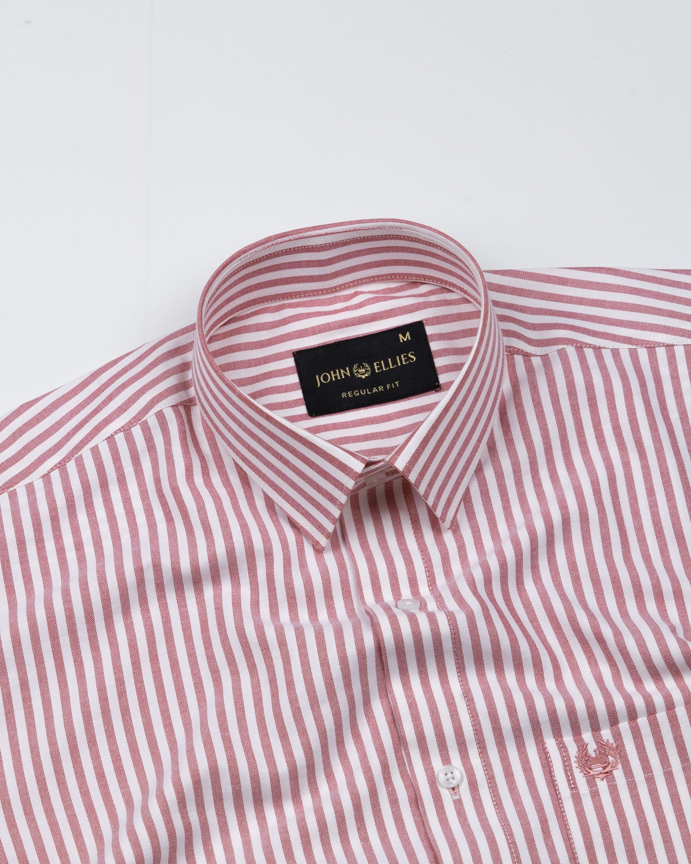 Pristine Red Stripe Oxford Cotton Shirt - John Ellies
