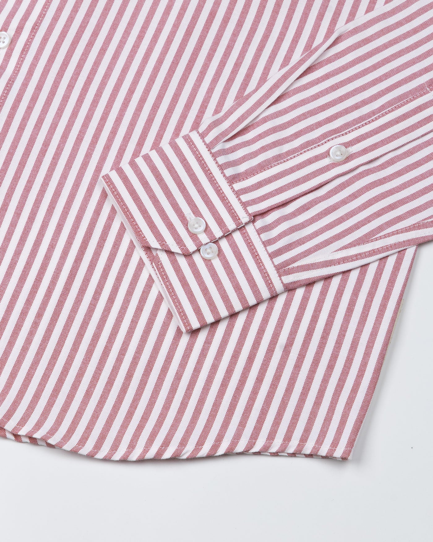 Pristine Red Stripe Oxford Cotton Shirt - John Ellies