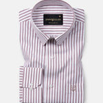 Pristine Brown Stripe Oxford Cotton Shirt - John Ellies