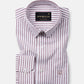 Pristine Brown Stripe Oxford Cotton Shirt - John Ellies