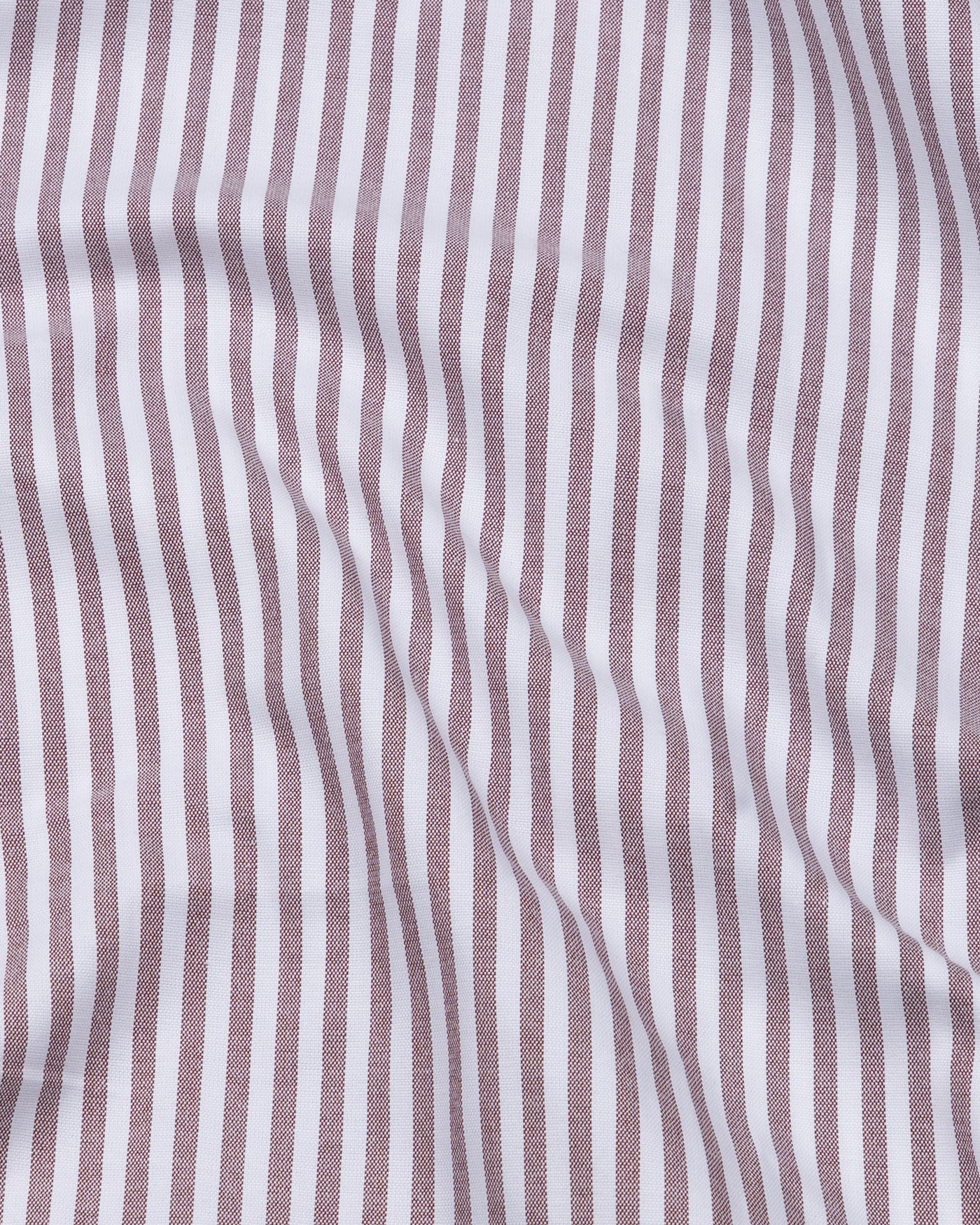 Pristine Brown Stripe Oxford Cotton Shirt - John Ellies