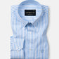Pristine Sky Blue Stripe Oxford Cotton Shirt - John Ellies