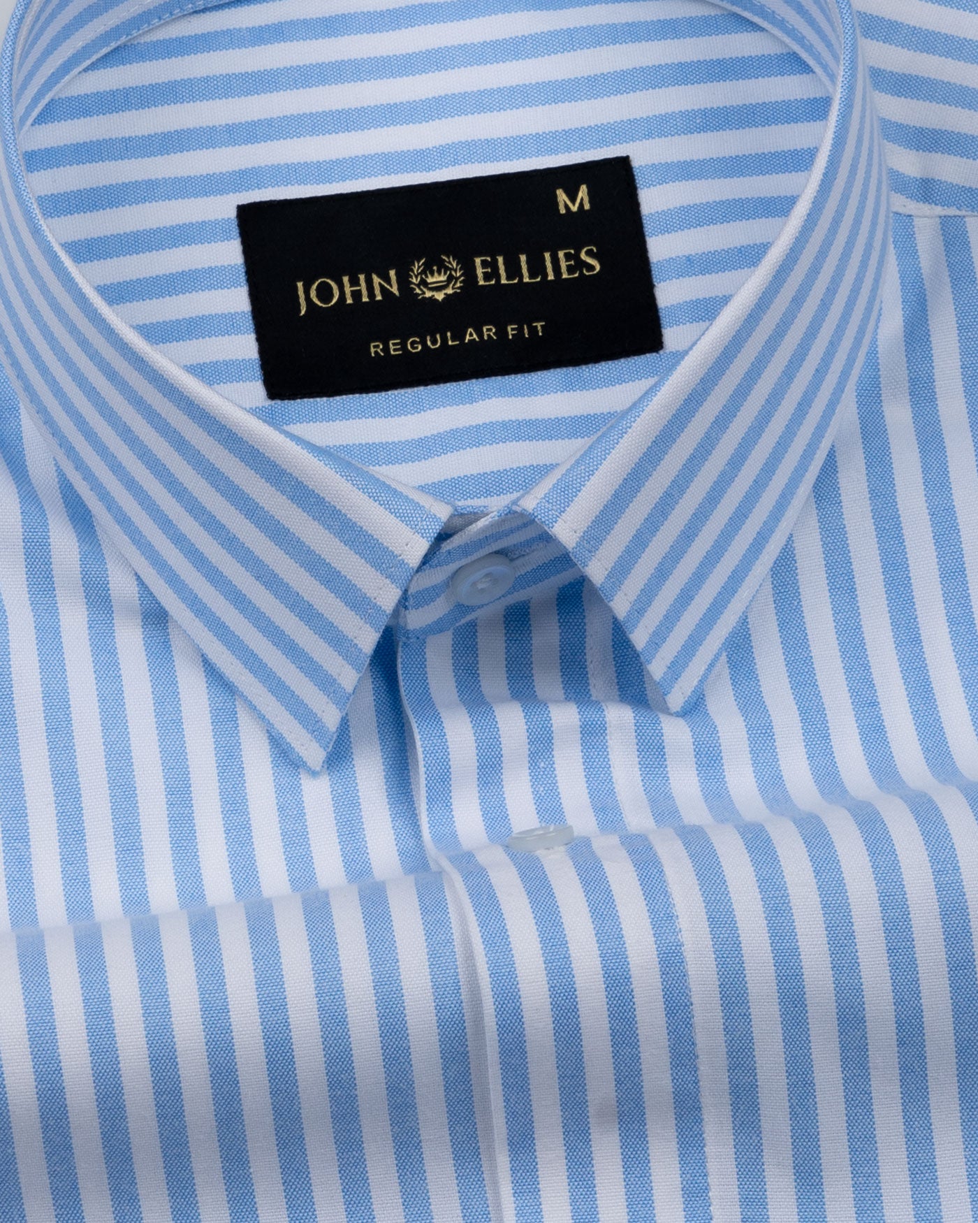 Pristine Sky Blue Stripe Oxford Cotton Shirt - John Ellies