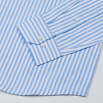 Pristine Sky Blue Stripe Oxford Cotton Shirt - John Ellies