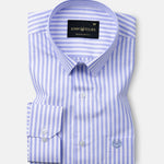 Pristine Blue Stripe Oxford Cotton Shirt - John Ellies
