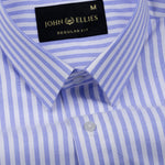 Pristine Blue Stripe Oxford Cotton Shirt - John Ellies