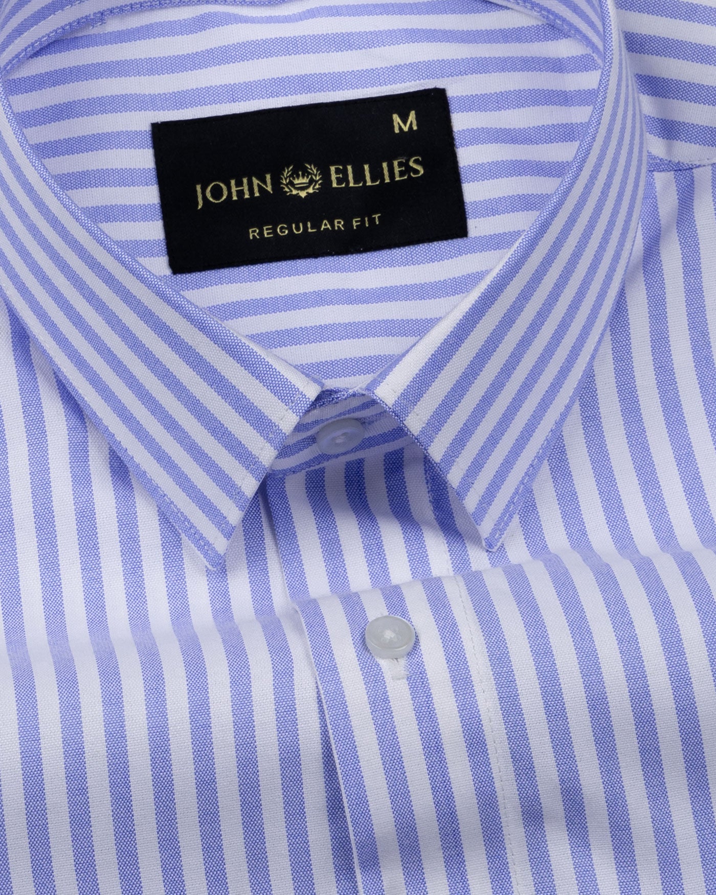 Pristine Blue Stripe Oxford Cotton Shirt - John Ellies