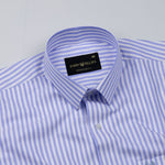 Pristine Blue Stripe Oxford Cotton Shirt - John Ellies