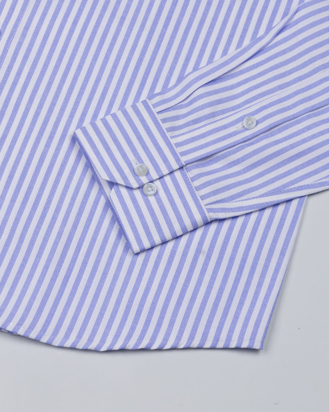 Pristine Blue Stripe Oxford Cotton Shirt - John Ellies