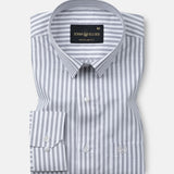 Pristine Black Stripe Oxford Cotton Shirt - John Ellies