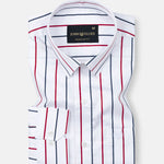 Clemence Red And Blue Stripes Cotton Shirt - John Ellies