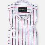 Clemence Red And Blue Stripes Cotton Shirt - John Ellies