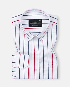 Clemence Red And Blue Stripes Cotton Shirt - John Ellies