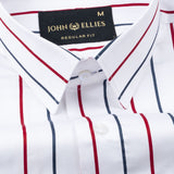 Clemence Red And Blue Stripes Cotton Shirt - John Ellies