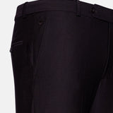 Madls Dark Purple Plain Formal Cotton Pant - John Ellies
