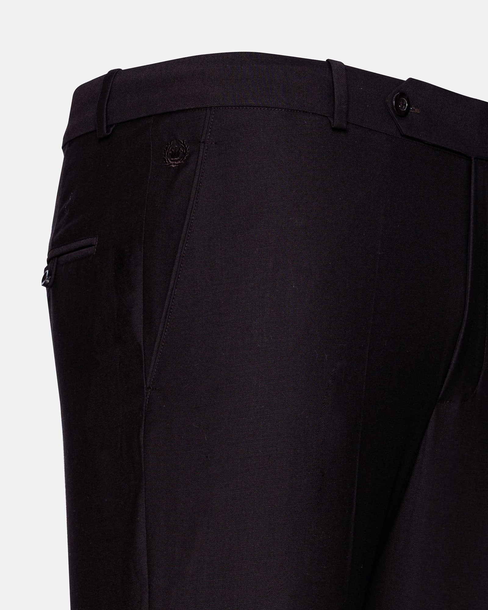 Madls Dark Purple Plain Formal Cotton Pant - John Ellies
