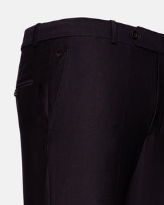Madls Dark Purple Plain Formal Cotton Pant - John Ellies