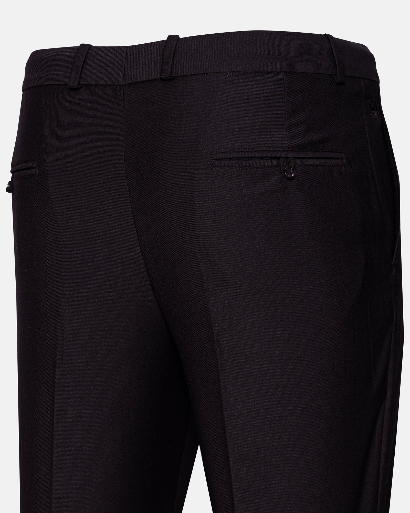 Madls Dark Purple Plain Formal Cotton Pant - John Ellies