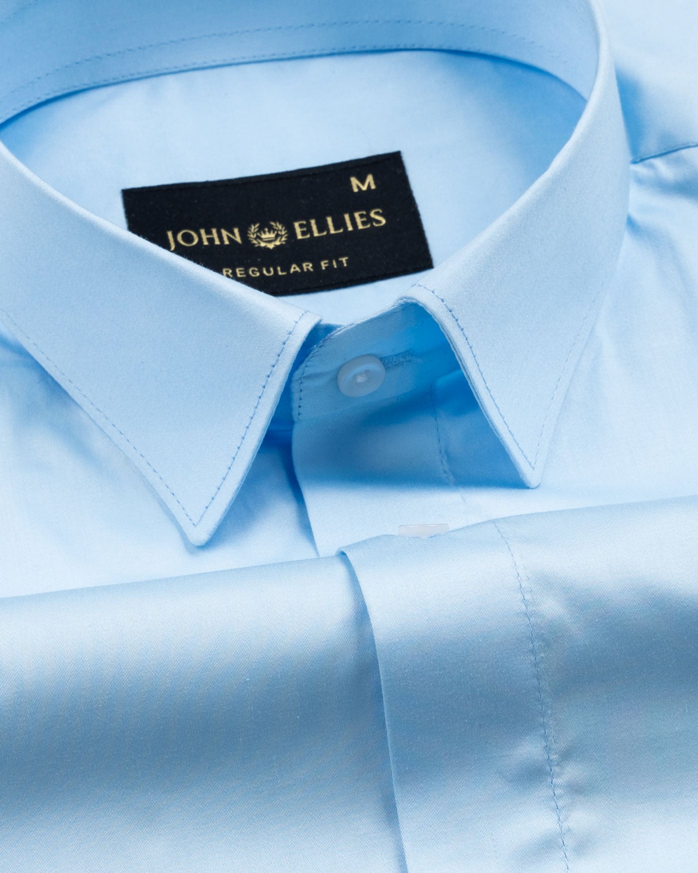 Jexari Sky Blue Plain Giza Cotton Shirt - John Ellies