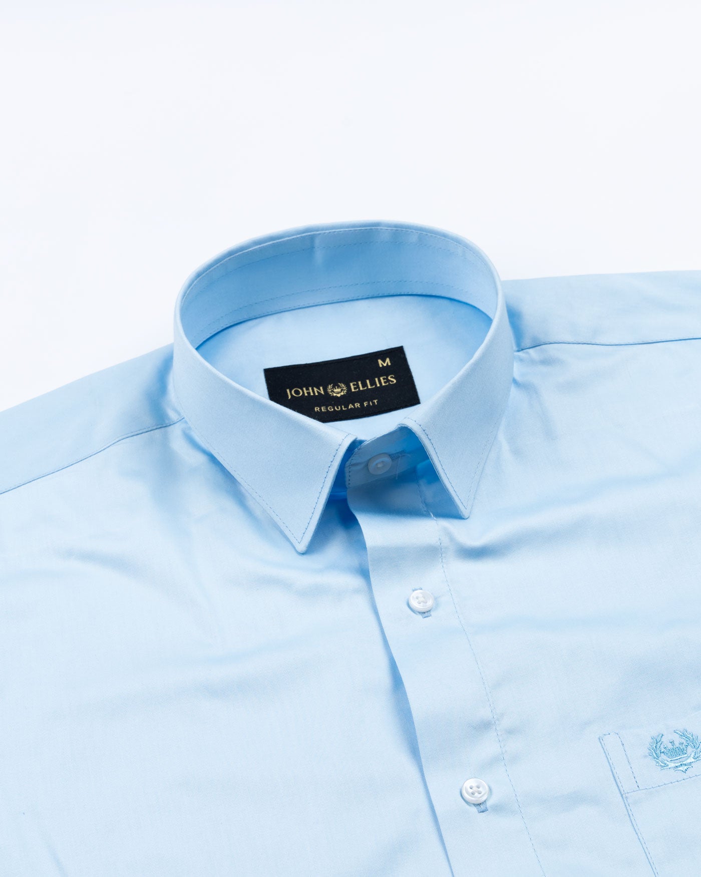 Jexari Sky Blue Plain Giza Cotton Shirt - John Ellies